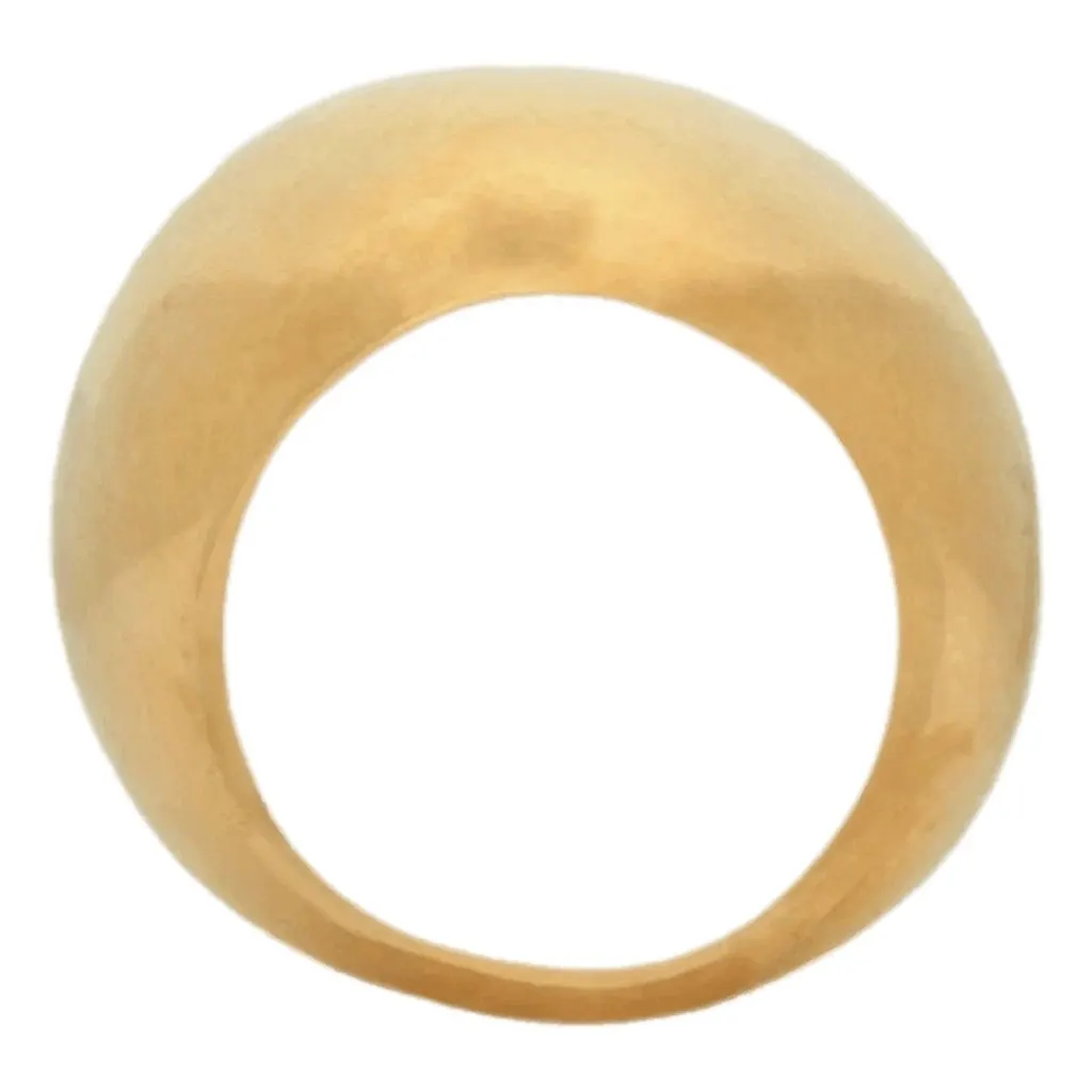 Saint Laurent Oversized Egg Ring in Polished Gold-Tone Metal Size 6 Gold Never worn - Front View