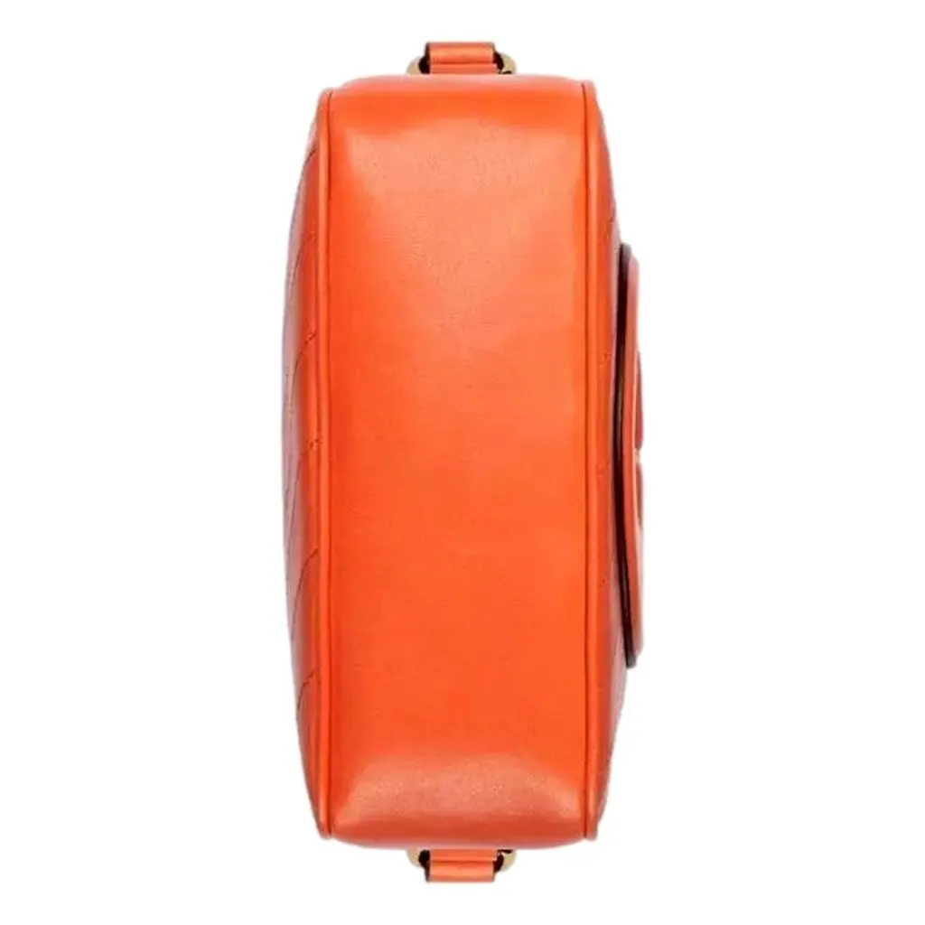 Gucci Blondie GG Patch Orange Leather Camera Crossbody Bag Diagonal Stitching Orange Leather Never worn - Box View