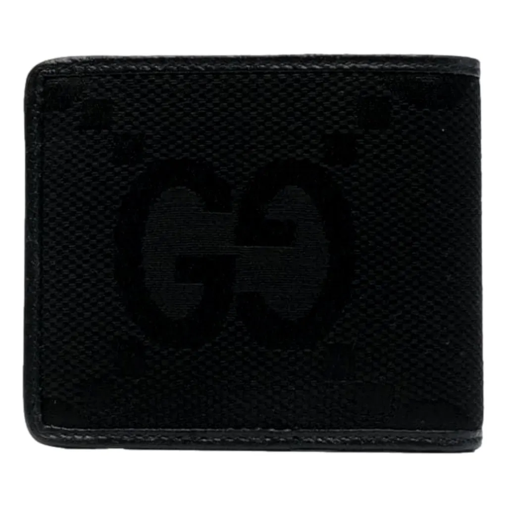 Gucci Jumbo GG Canvas Leather Black Bifold Wallet Black Canvas Never worn - Inside View