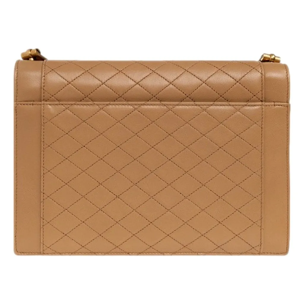 Saint Laurent Gaby Quilted Lambskin Shoulder Bag Beige MultiColor Leather Never worn - Box View
