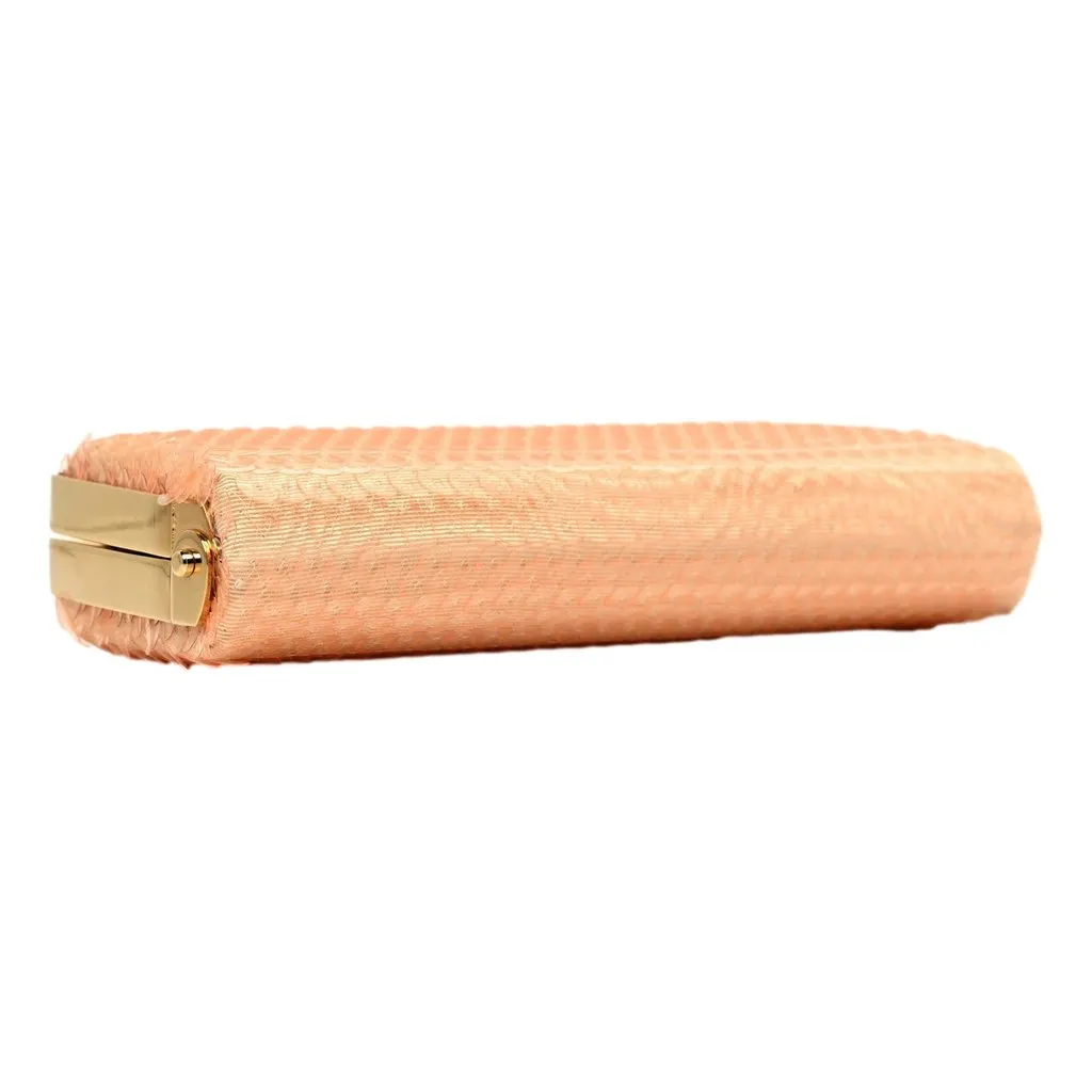 Gucci Broadway Small Sequin Moire Clutch Crossbody Peach Light Pink Pink Leather Never worn - Model View