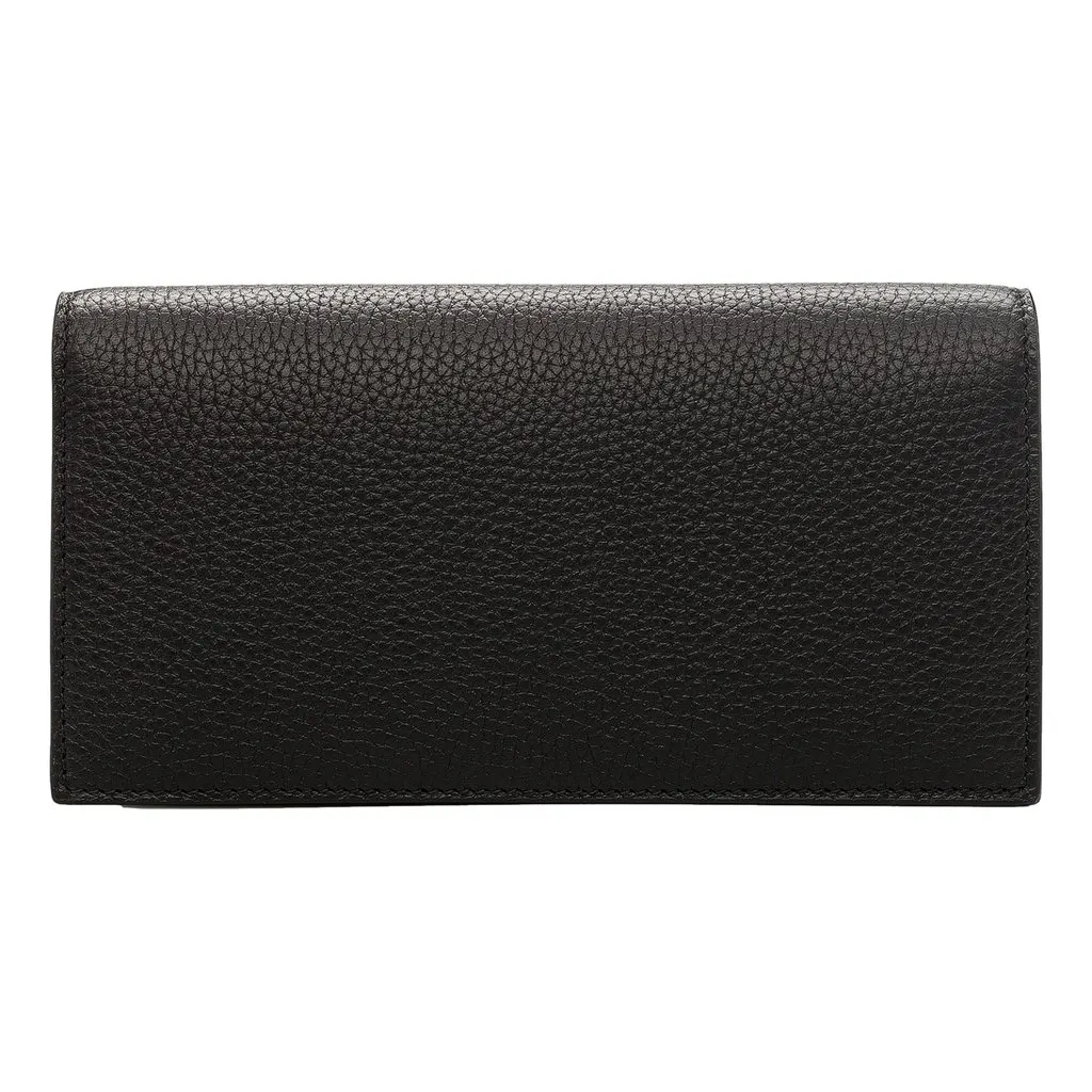 Gucci Interlocking GG Black Python Leather Bow Wallet on Chain Gold Hardware Black Leather Never worn - Back View