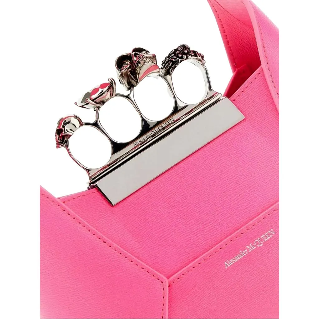 Alexander McQueen The Jewelled Hobo Mini Bag in Pink Pink Leather Never worn - Inside View