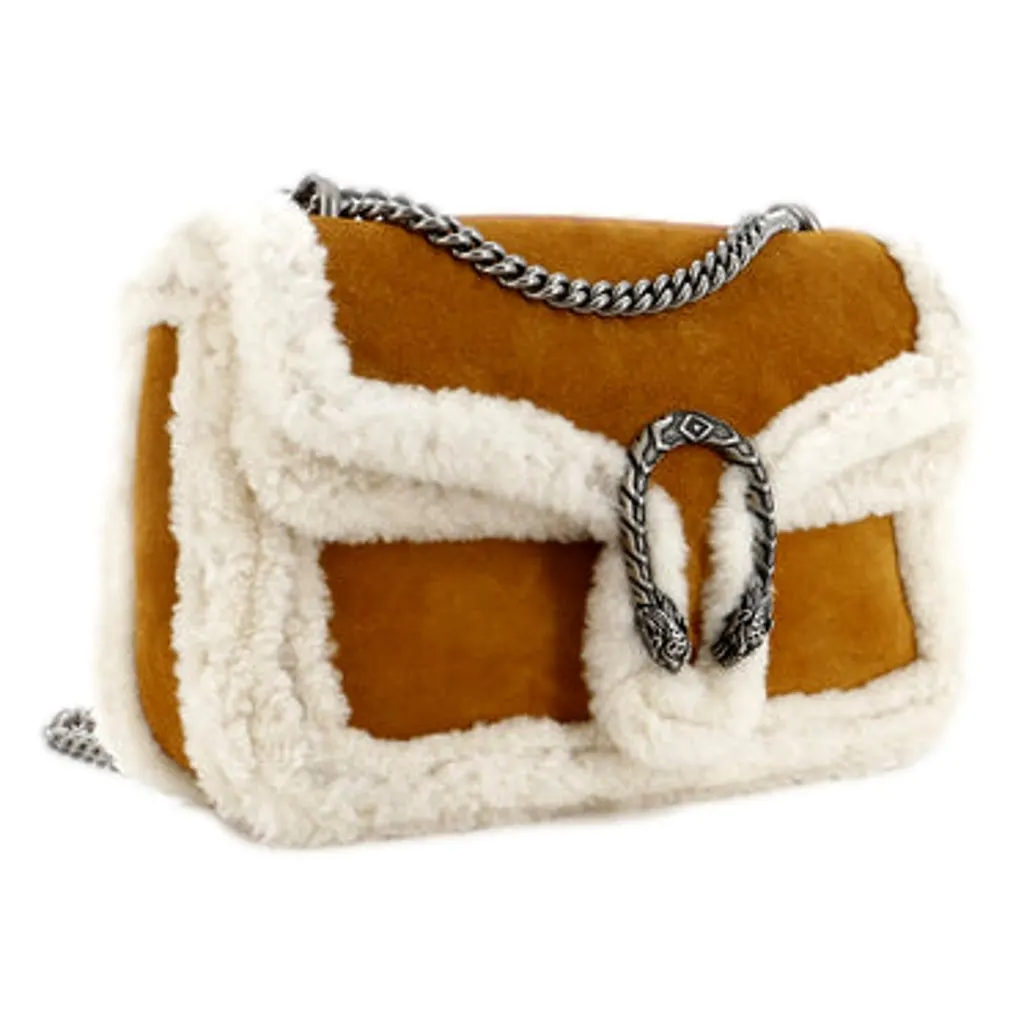 Gucci Dionysus Bag Suede with Shearling Medium MultiColor Leather Never worn - Back View