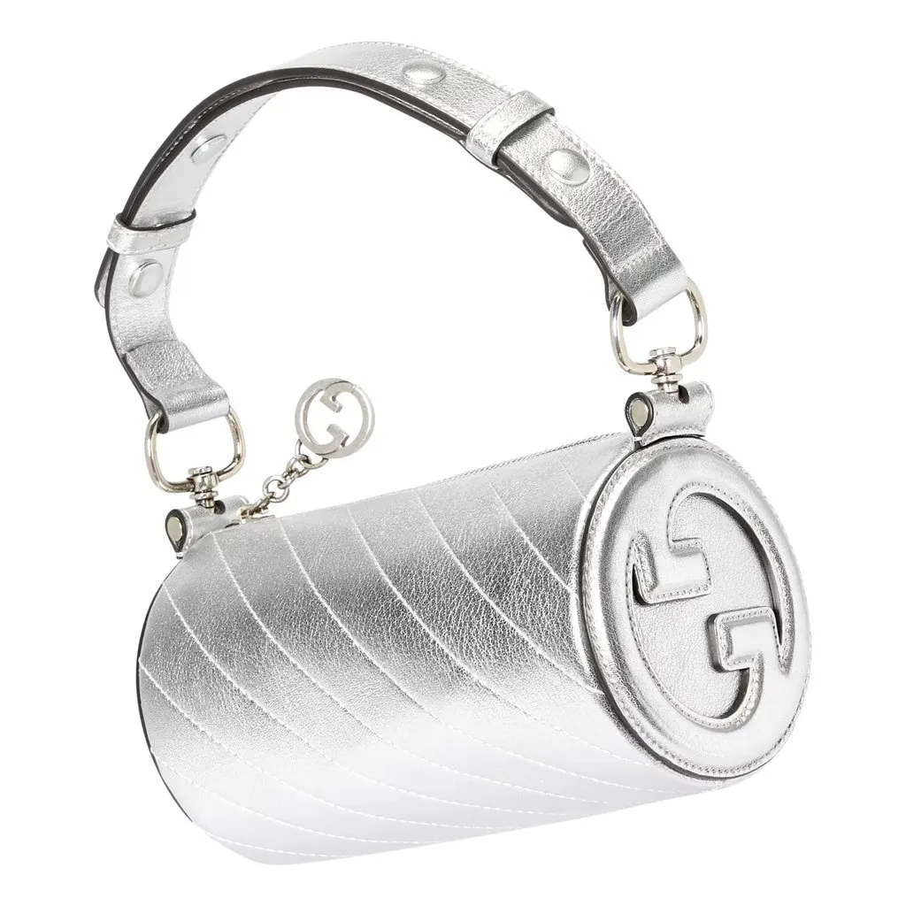 Gucci Blondie Mini Shoulder Bag in Metallic Silver Leather Silver Leather Never worn - Inside View