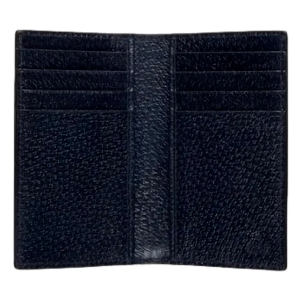 Gucci Ophidia Navy Blue Supreme Bifold Card Case Wallet Blue Leather Never worn - Model View