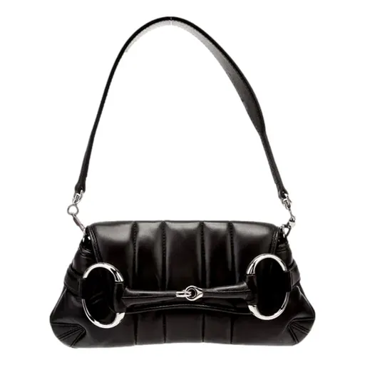 Gucci Horsebit Quilted Leather Small Chain Shoulder Bag Black