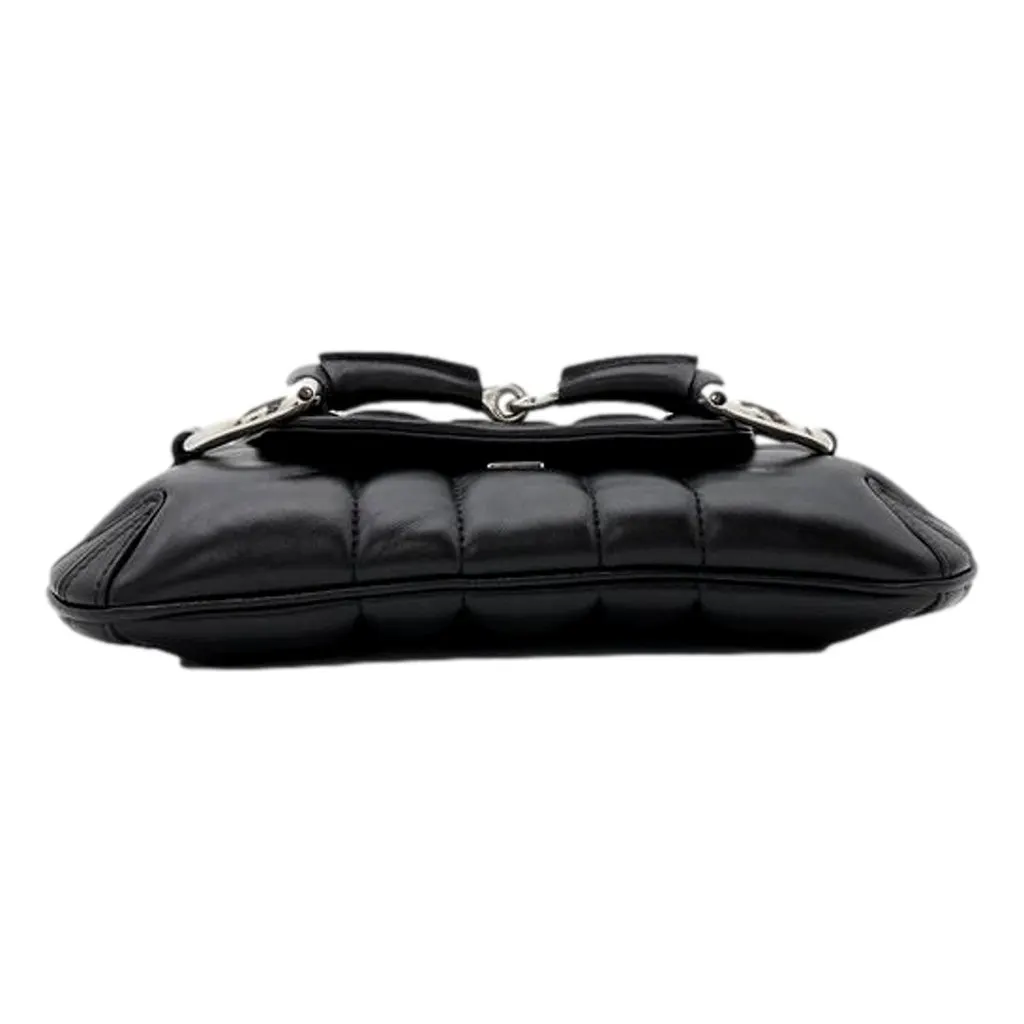 Gucci Horsebit Quilted Leather Small Chain Shoulder Bag Black Black Leather Never worn - Box View
