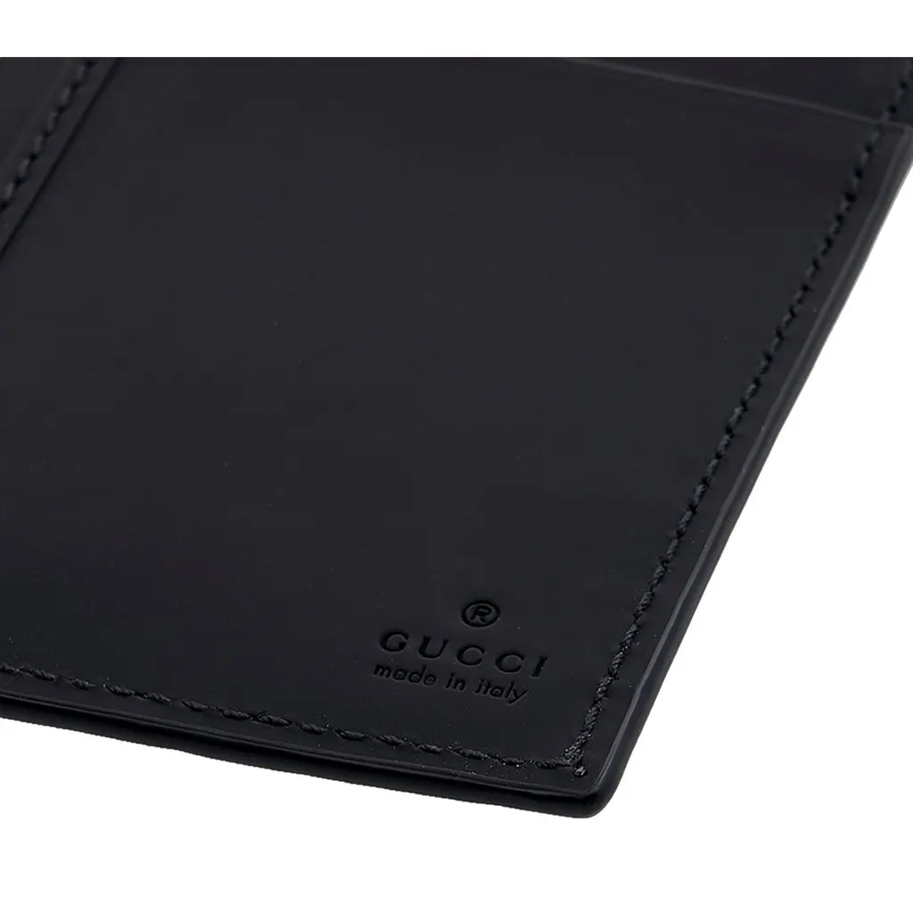 Gucci GG Rubber Effect Long Card Case Black Leather Wallet Black Leather Never worn - Model View