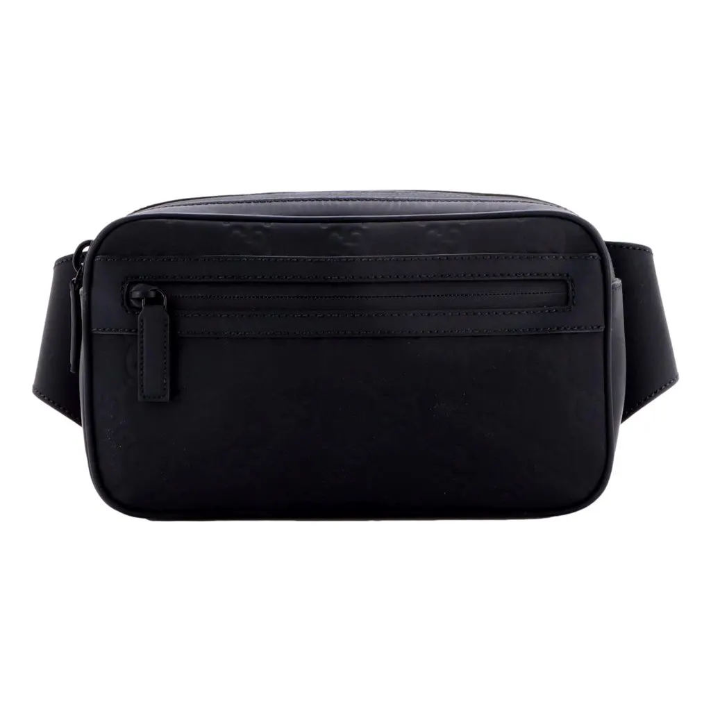 Gucci GG Rubber Effect Small Belt Bag Body Bag Waist Pouch Black Black Leather Never worn - Front View