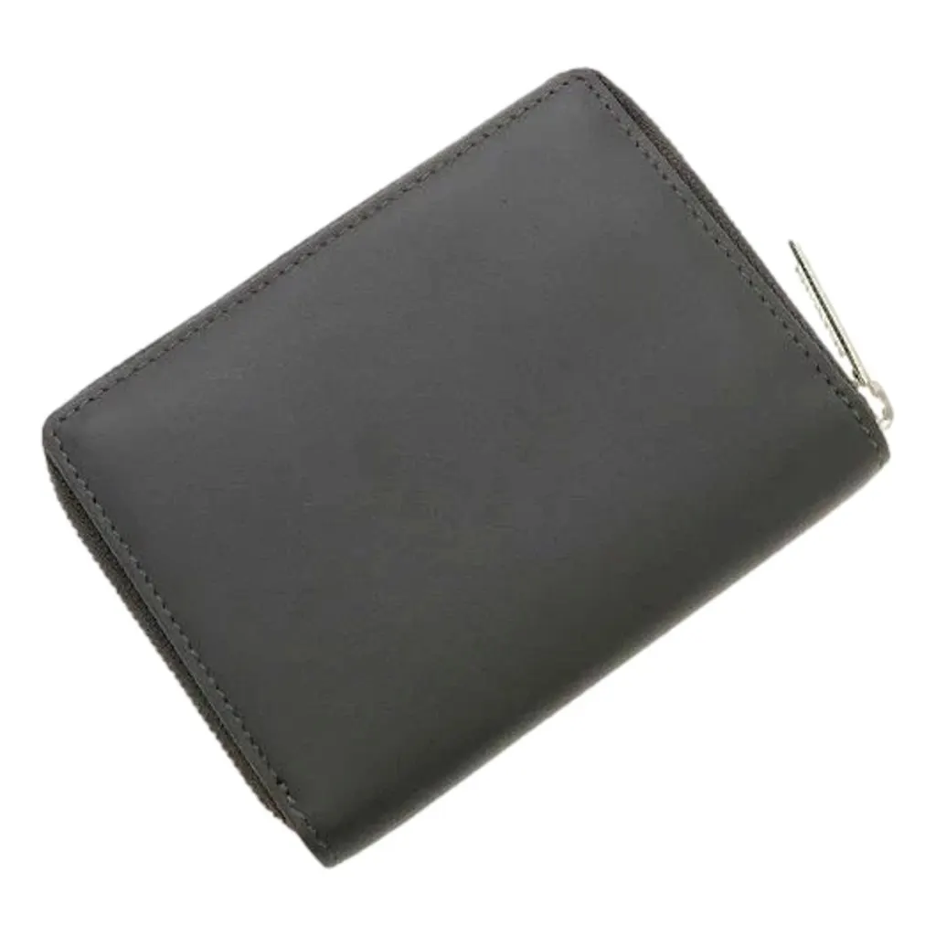 Balenciaga Balenciaga Smooth Calfskin Leather Zip Around Coin Case Wallet Gray Silver Hardware Green Leather Never worn - Back View