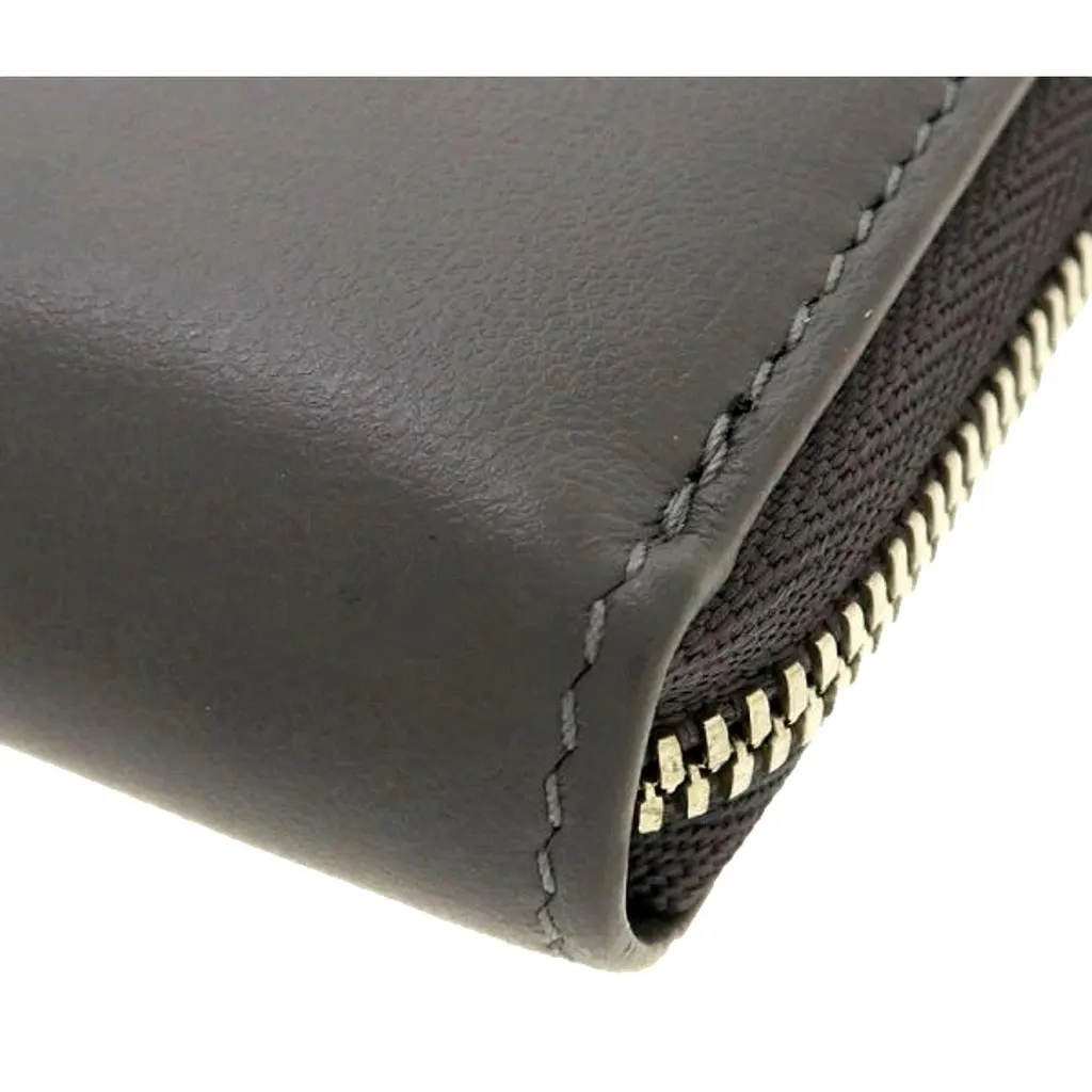 Balenciaga Balenciaga Smooth Calfskin Leather Zip Around Coin Case Wallet Gray Silver Hardware Green Leather Never worn - Inside View