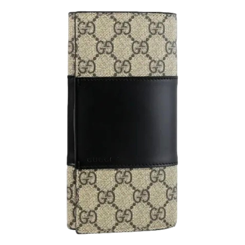 Gucci Gucci GG Supreme Canvas Leather Long Wallet Brown Canv