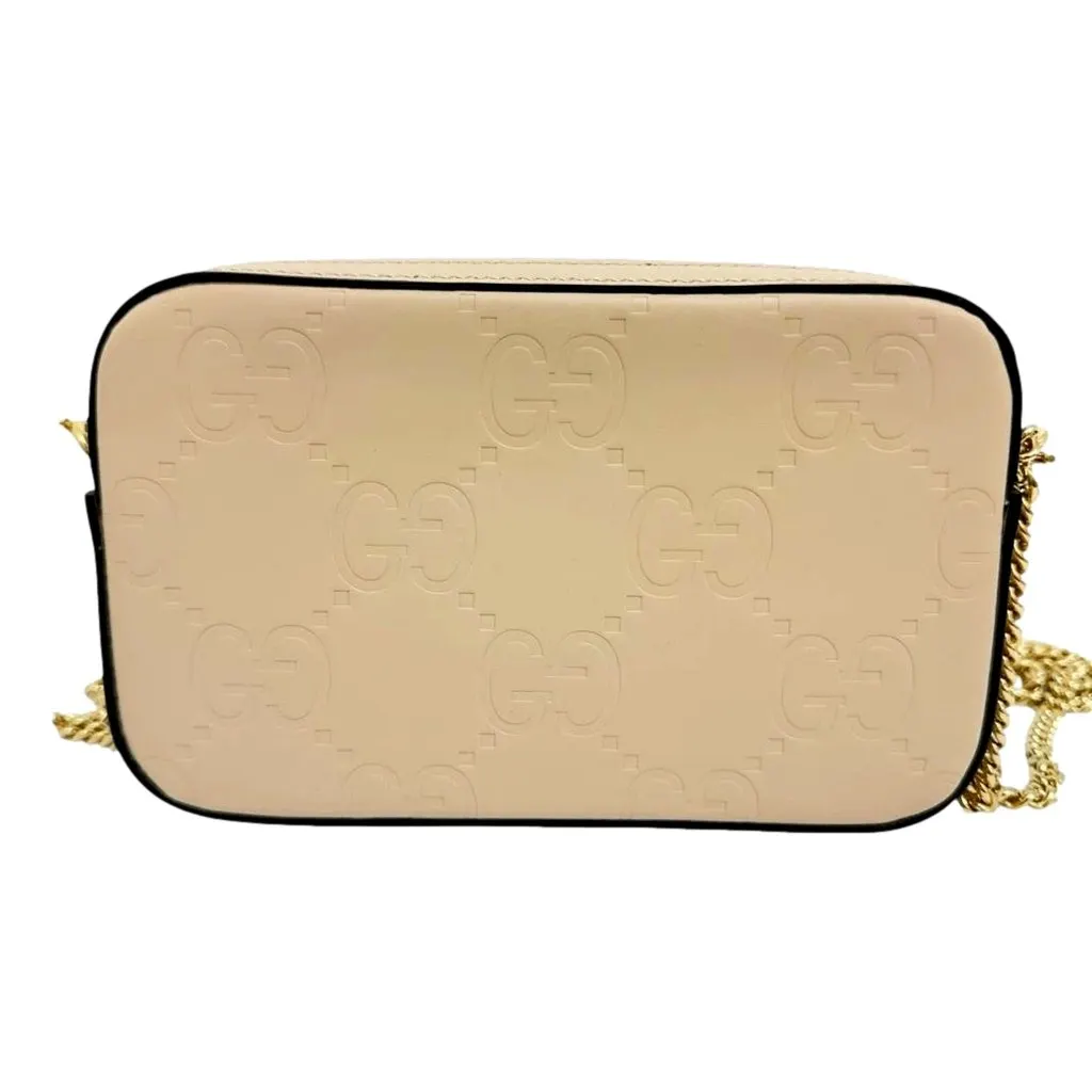 Gucci Gilbert Calfskin Mini Envelope Beige Crossbody Bag Beige Leather Never worn - Inside View