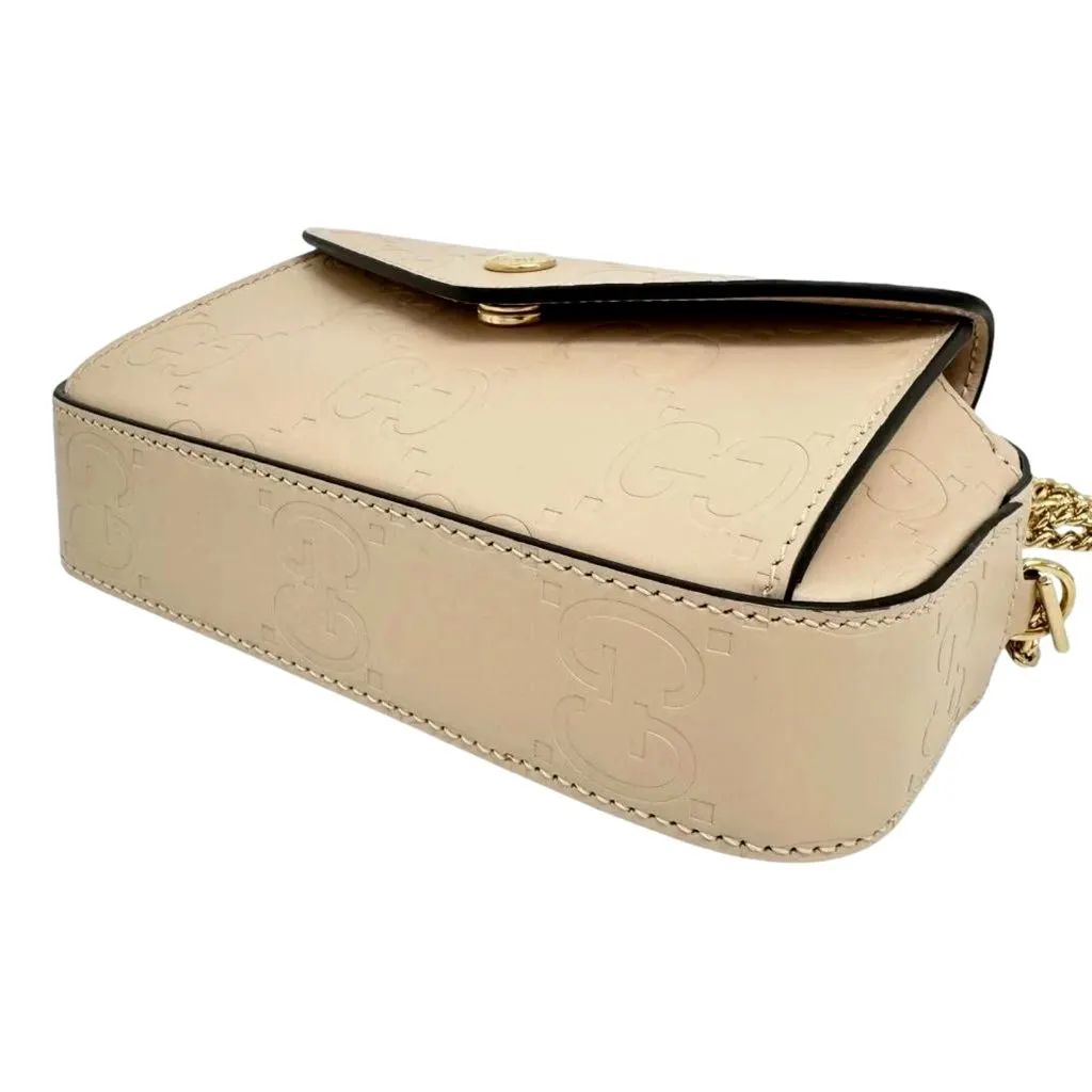Gucci Gilbert Calfskin Mini Envelope Beige Crossbody Bag Beige Leather Never worn - Box View