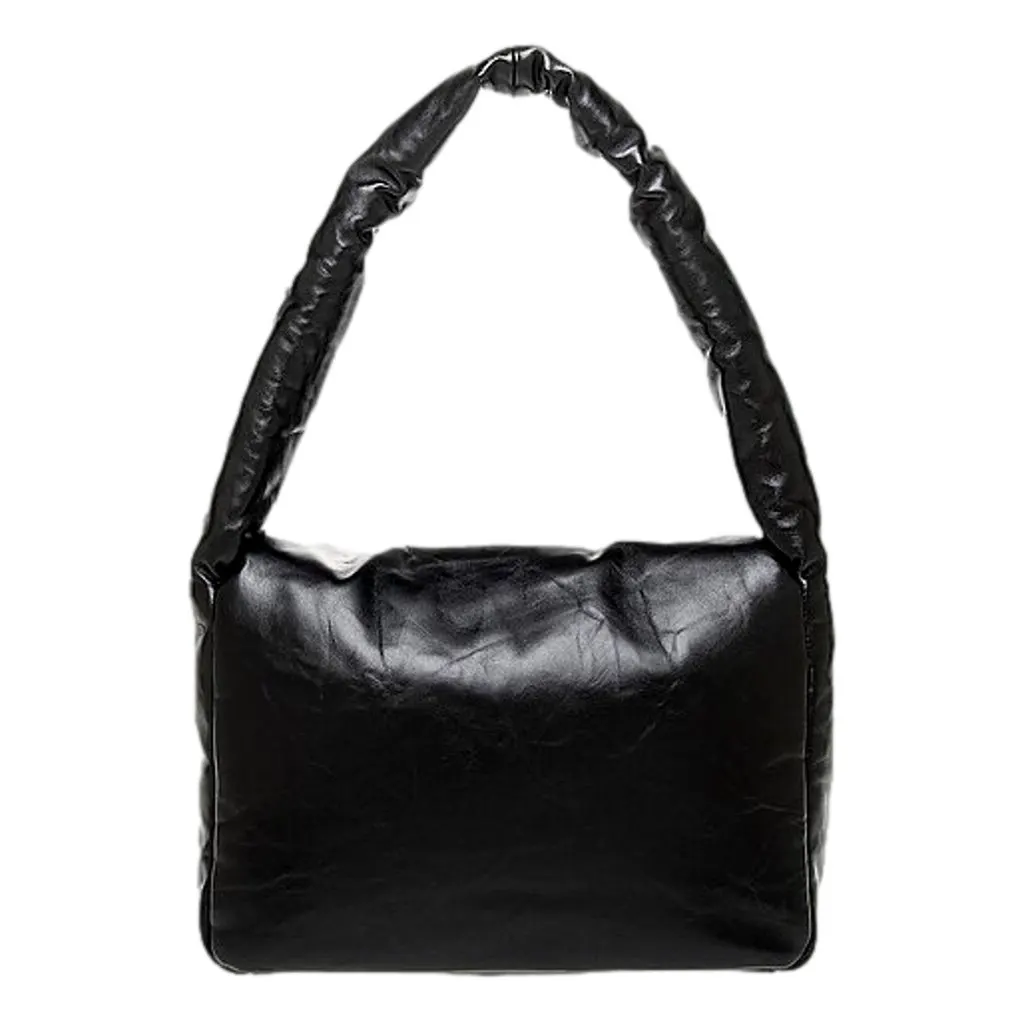Balenciaga Monaco Soft Nappa Leather Shoulder Bag Black Gold Hardware Black Leather Never worn - Back View