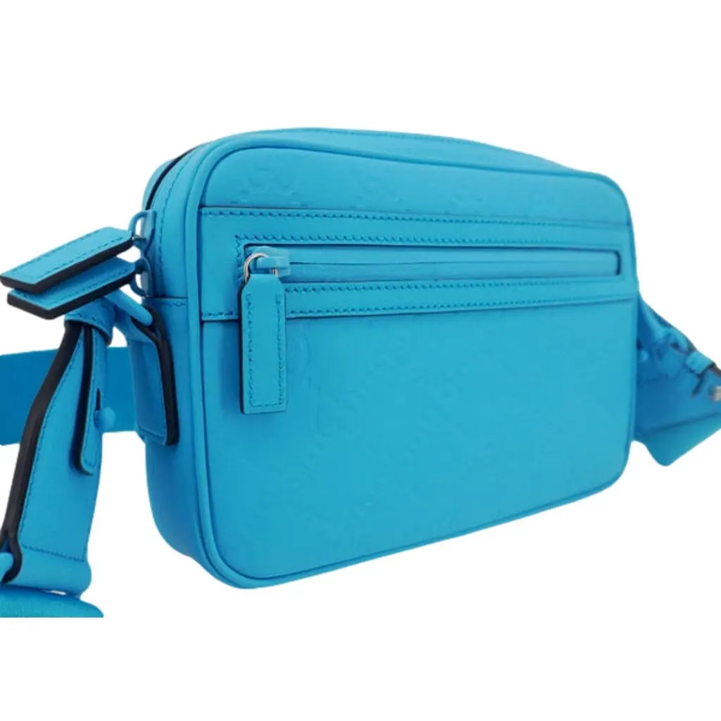 Gucci Gucci GG Rubber Effect Crossbody Bag in Blue Blue Leather Never worn - Box View