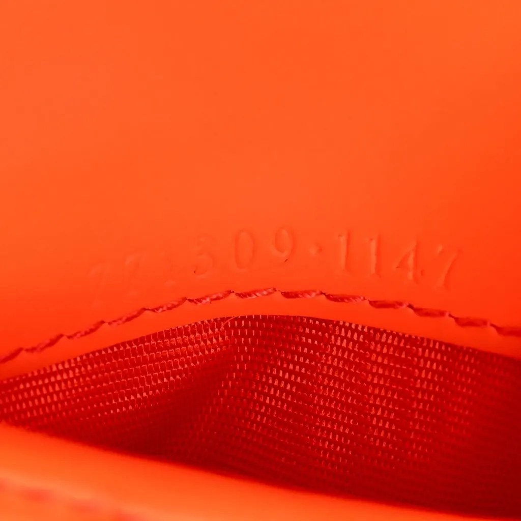 Gucci GG Rubber Effect Neon Orange Guccissima Leather Bifold Wallet Orange Leather Never worn - Back View