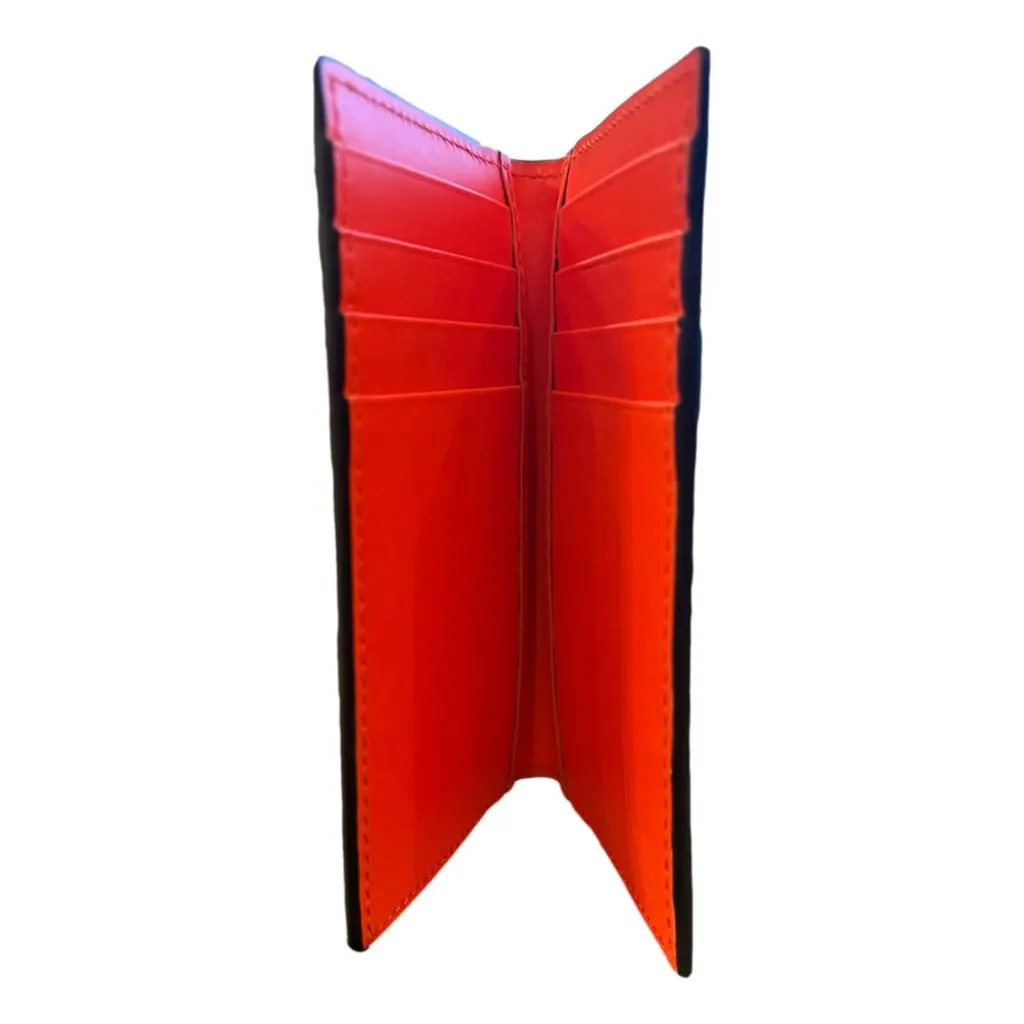 Gucci Gucci GG Leather Rubber Effect Neon Orange Folding Wallet Card Holder Orange Leather Never worn - Box View