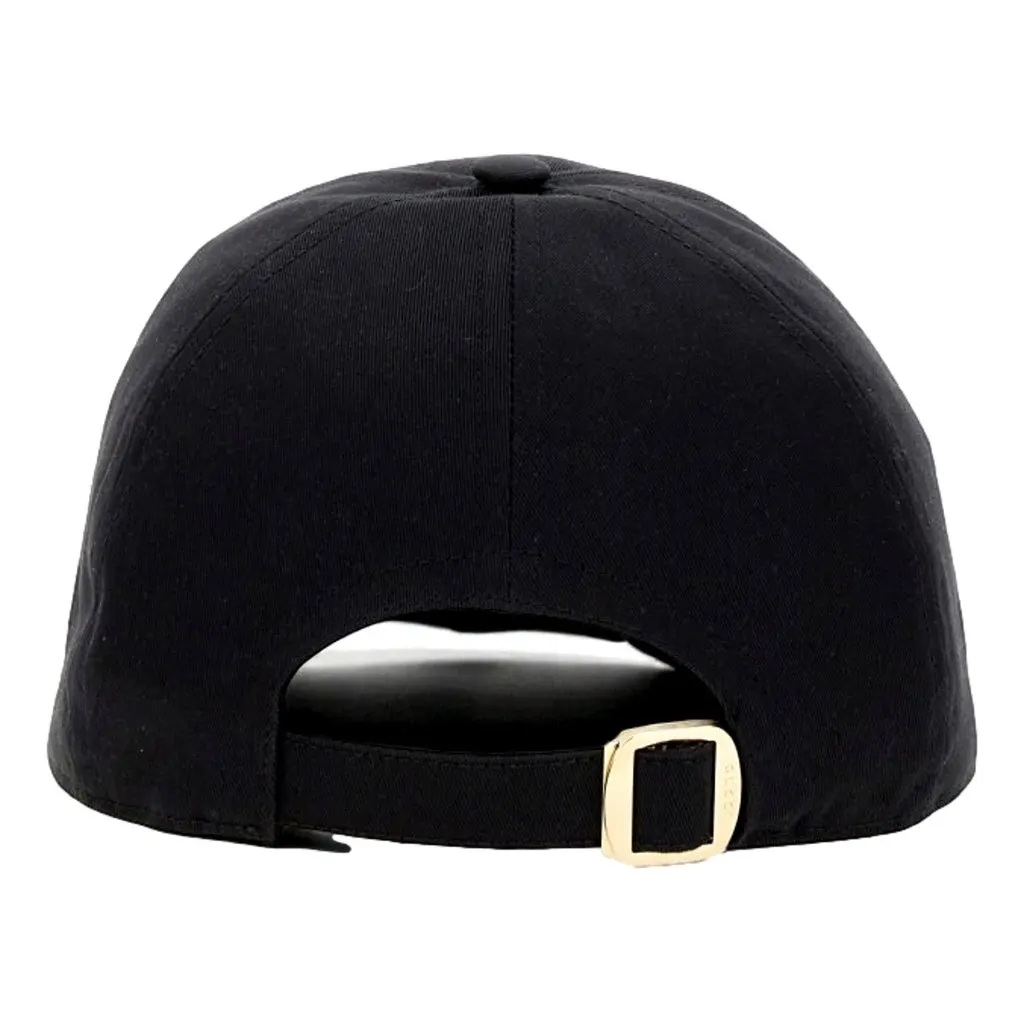 Gucci Black Embroidered Logo Cotton Baseball Cap Large Black Cotton Never worn - Inside View