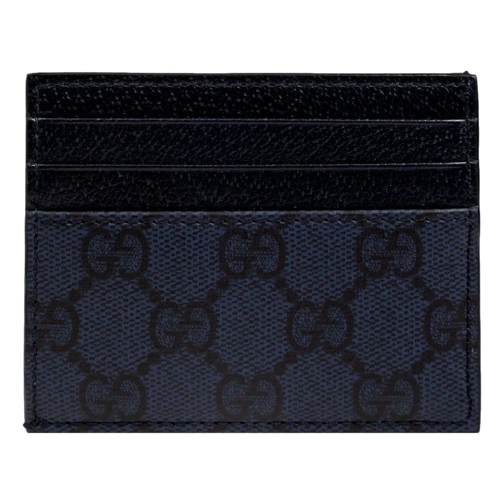 Gucci Gucci Ophidia GG Canvas Leather Navy Card Case Wallet Blue Leather Never worn - Back View