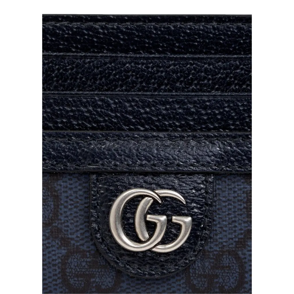 Gucci Gucci Ophidia GG Canvas Leather Navy Card Case Wallet Blue Leather Never worn - Box View