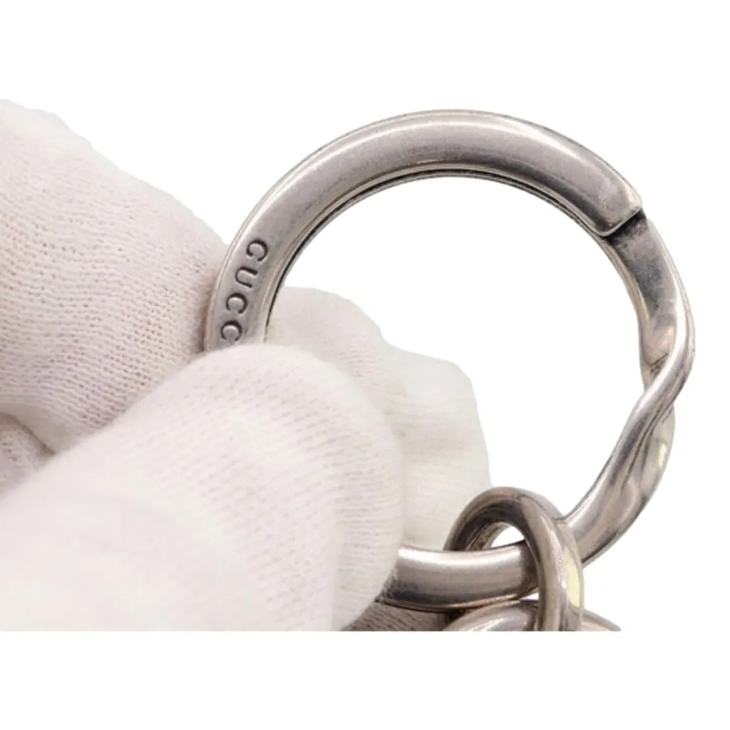 Gucci GG Supreme Canvas Key Ring Charm Silver Hardware MultiColor Leather Never worn - Inside View