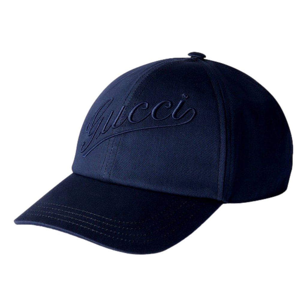 Gucci Gucci Baseball Hat with Embroidery in Navy Blue M Blue