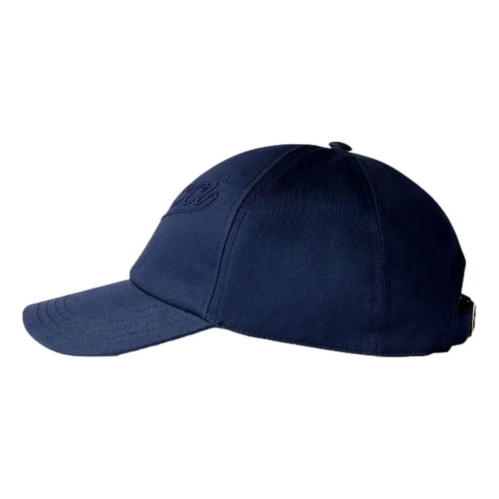 Gucci Gucci Baseball Hat with Embroidery in Navy Blue L Blue Cotton Never worn - Inside View