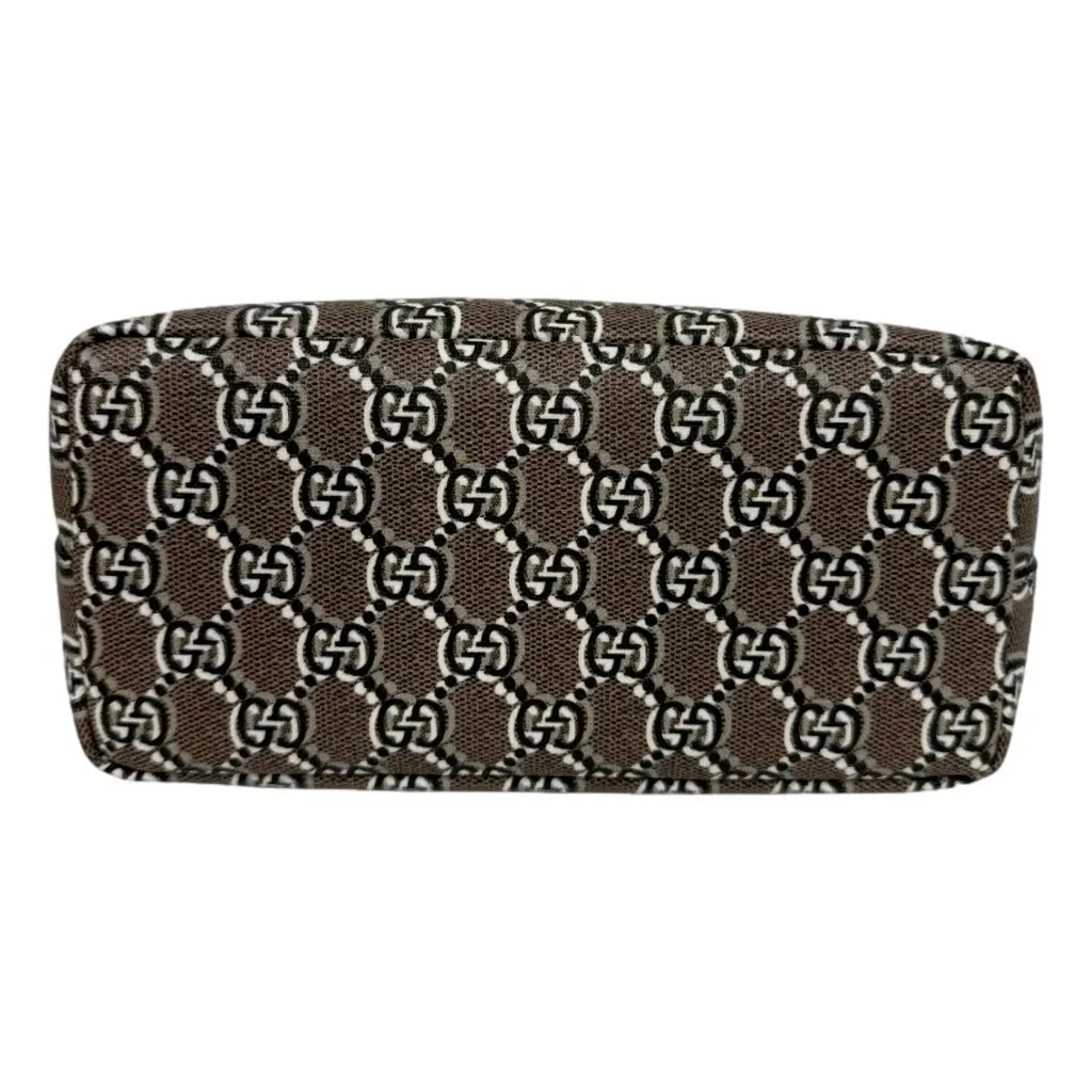 Gucci GG Shadow Monogram Canvas Beige Black Shoulder Bag Brown Canvas Never worn - Inside View
