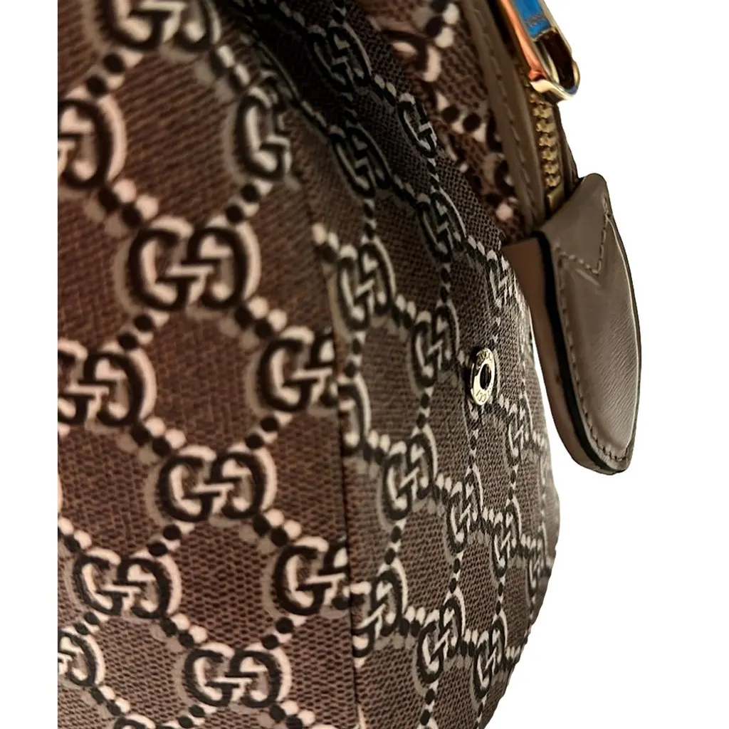 Gucci GG Shadow Beige Brown Large Cosmetic Pouch Brown Canvas Never worn - Inside View