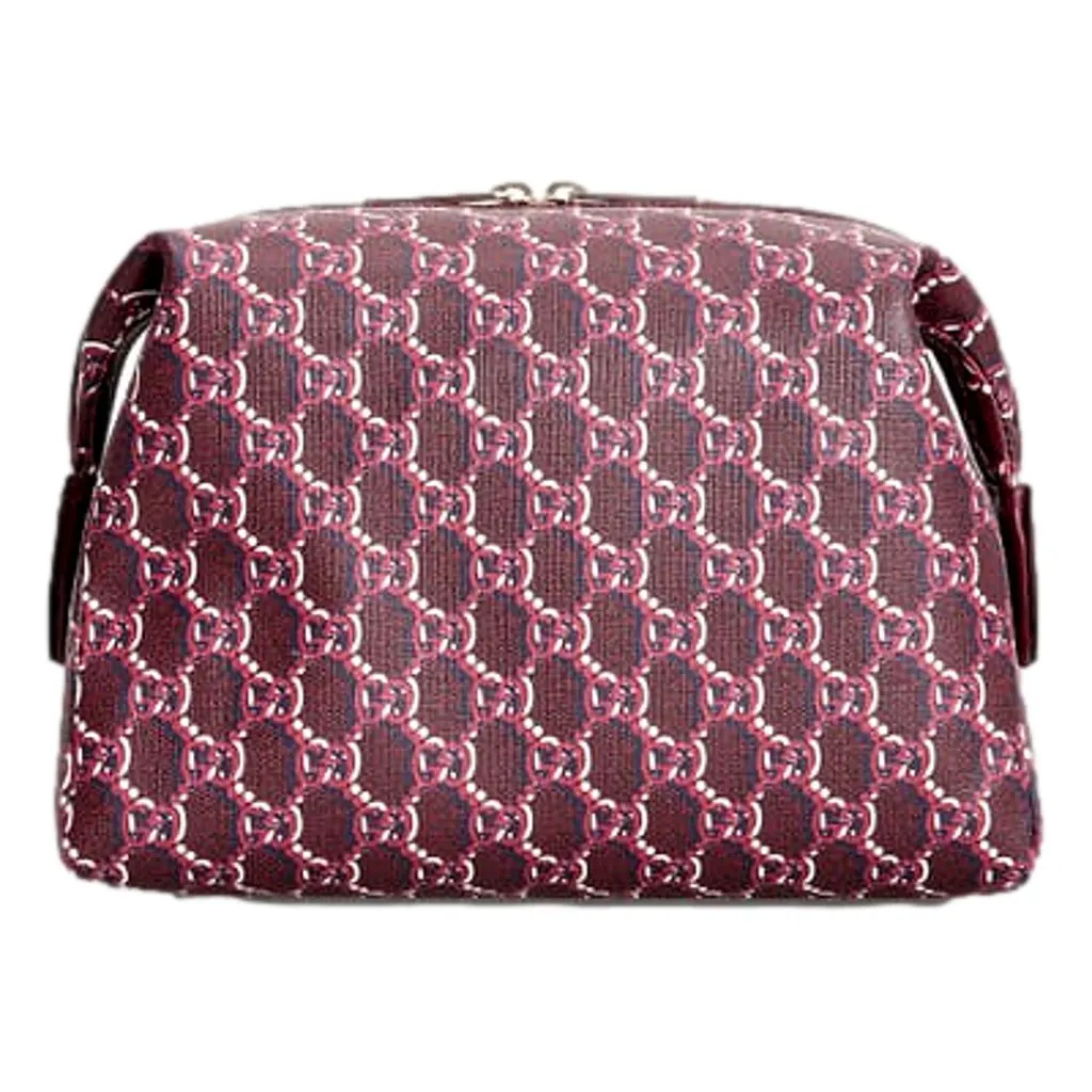 Gucci GG Shadow Travel Cosmetic Pouch Bag Bordeaux Red Red Canvas Never worn - Front View