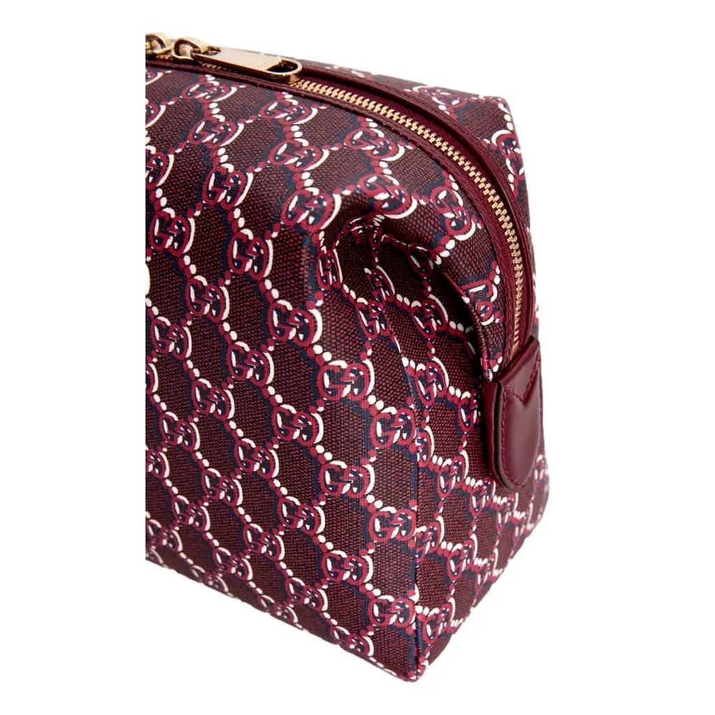 Gucci GG Shadow Travel Cosmetic Pouch Bag Bordeaux Red Red Canvas Never worn - Model View