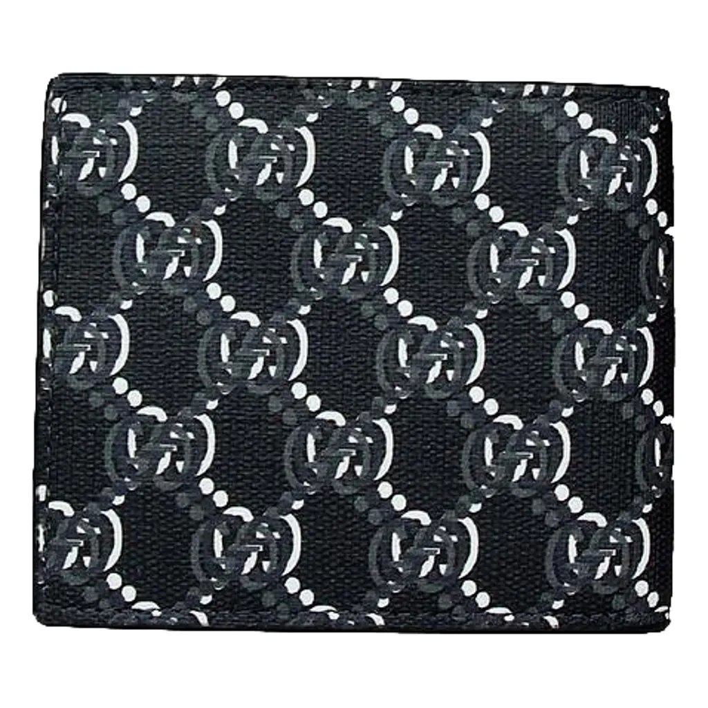 Gucci GG Shadow Black White Bifold Wallet Black Leather Never worn - Back View