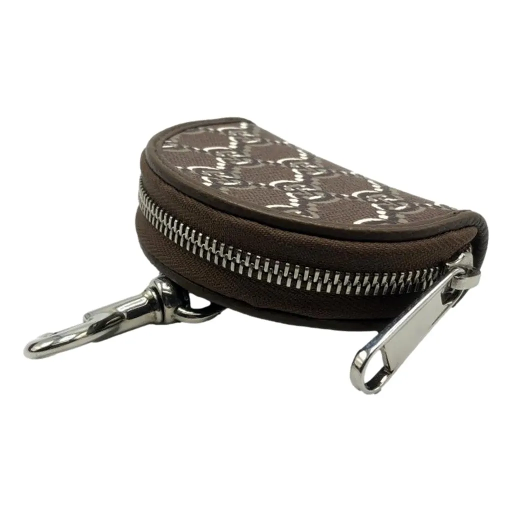 Gucci Gucci GG Shadow Brown Canvas Earphone Case Charm Brown Leather Never worn - Back View