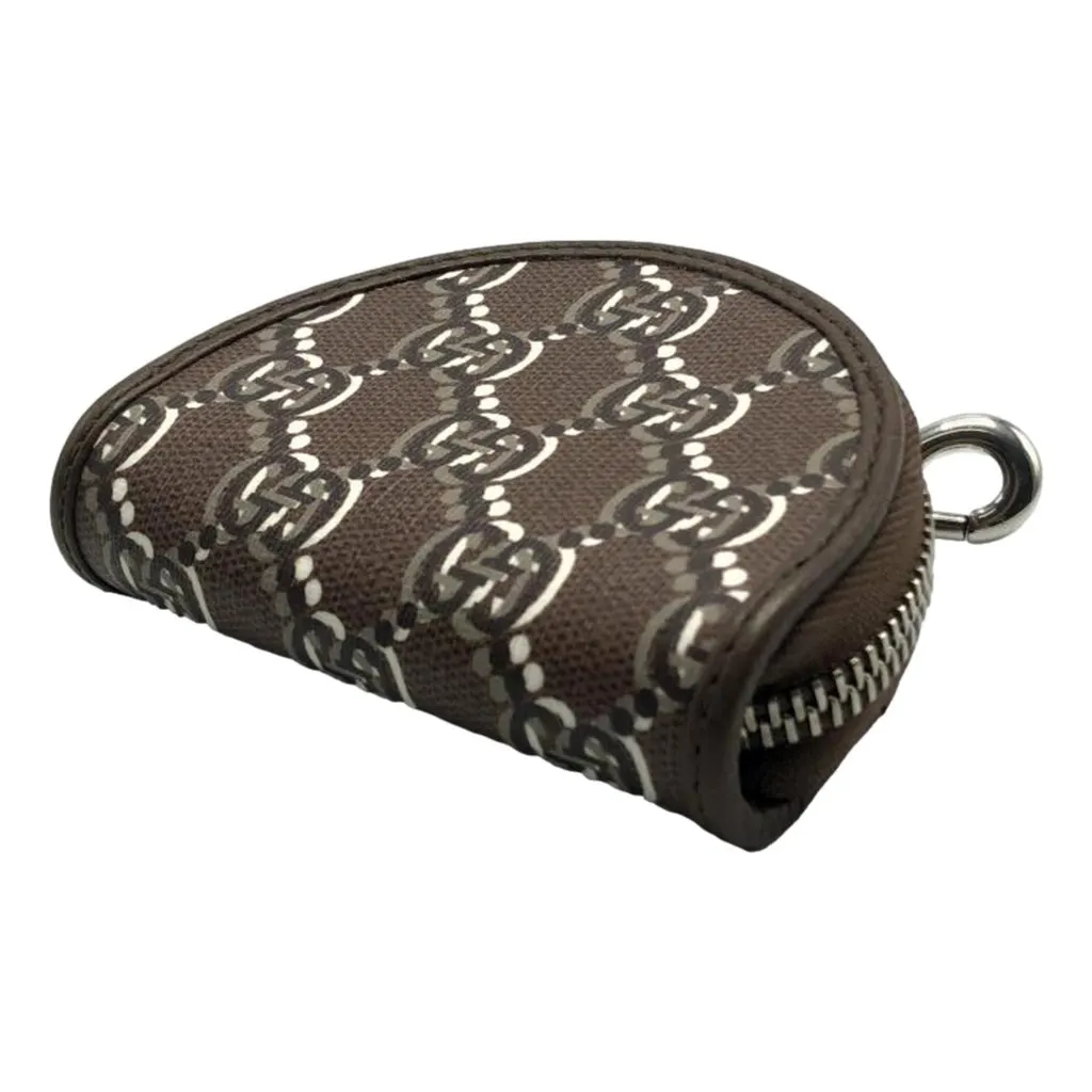Gucci Gucci GG Shadow Brown Canvas Earphone Case Charm Brown Leather Never worn - Inside View