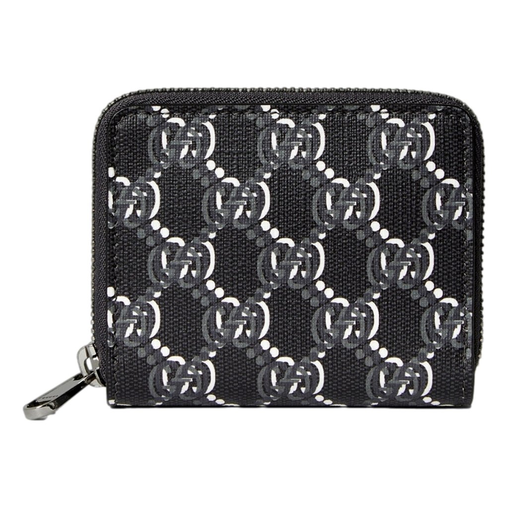 Gucci Gucci GG Shadow Black Canvas Zip Around Small Card Wal