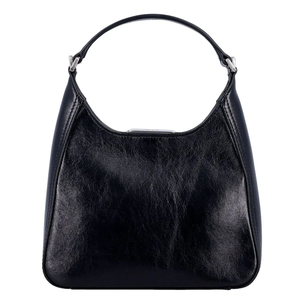 Balenciaga BB Soft Hobo Mini Black Smooth Calfskin Leather Shoulder Crossbody Bag Beige Leather Never worn - Inside View