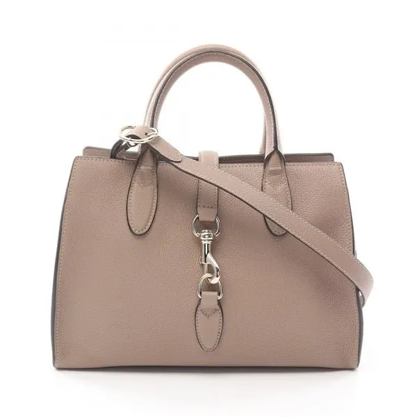 Gucci Jackie Medium Beige Taupe Calfskin Tote Bag Beige Leather Never worn - Front View