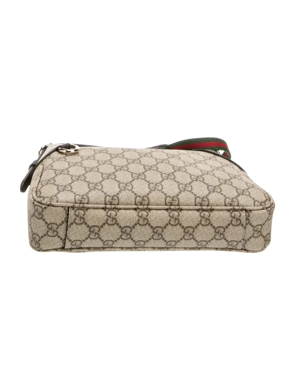 Gucci GG Emblem Supreme Canvas Leather Shoulder Bag Black Beige Beige Leather Never worn - Box View