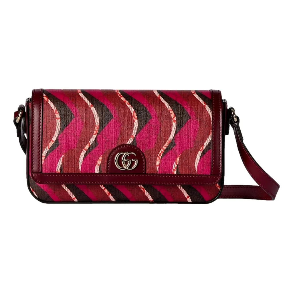 Gucci Printed Red Snake Mini Supreme Crossbody Bag Red Leather Never worn - Front View