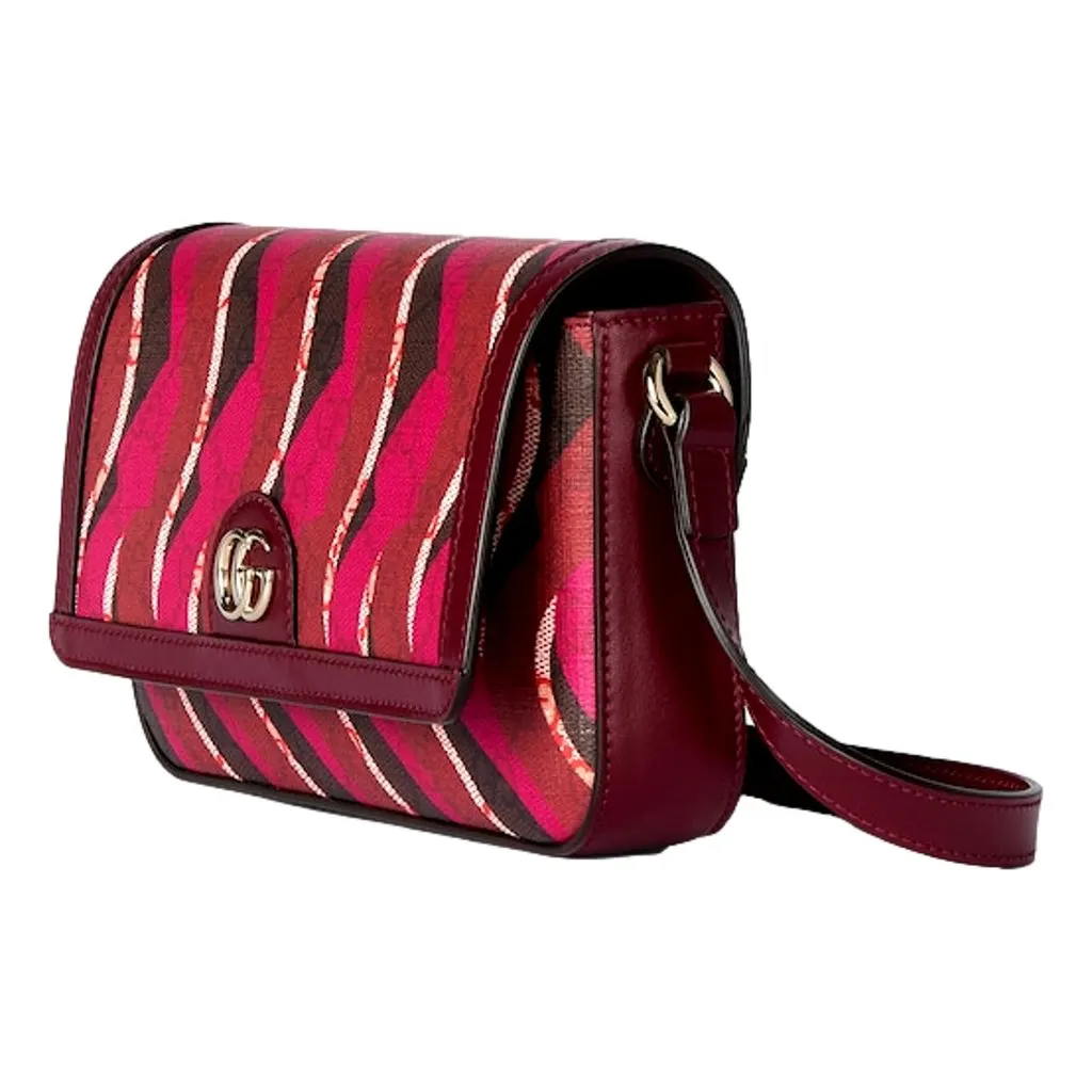 Gucci Printed Red Snake Mini Supreme Crossbody Bag Red Leather Never worn - Back View