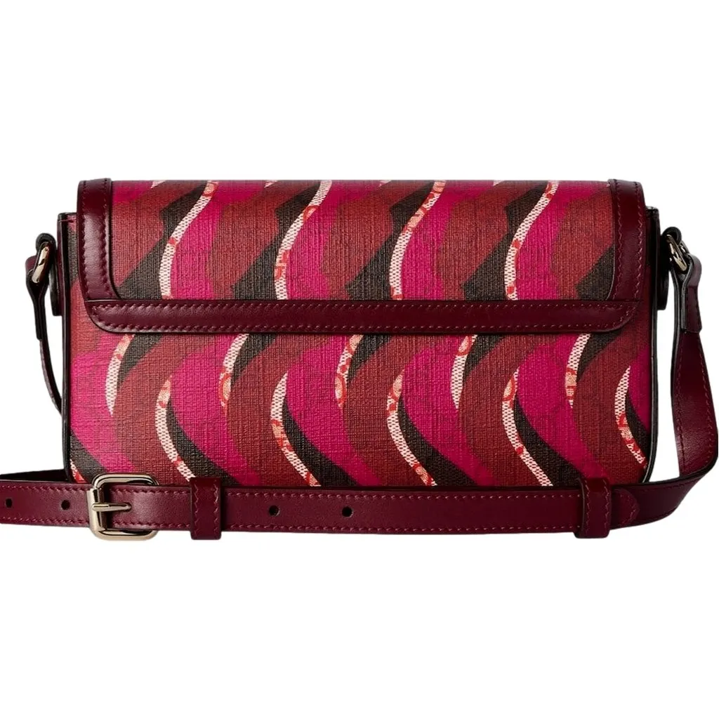 Gucci Printed Red Snake Mini Supreme Crossbody Bag Red Leather Never worn - Inside View