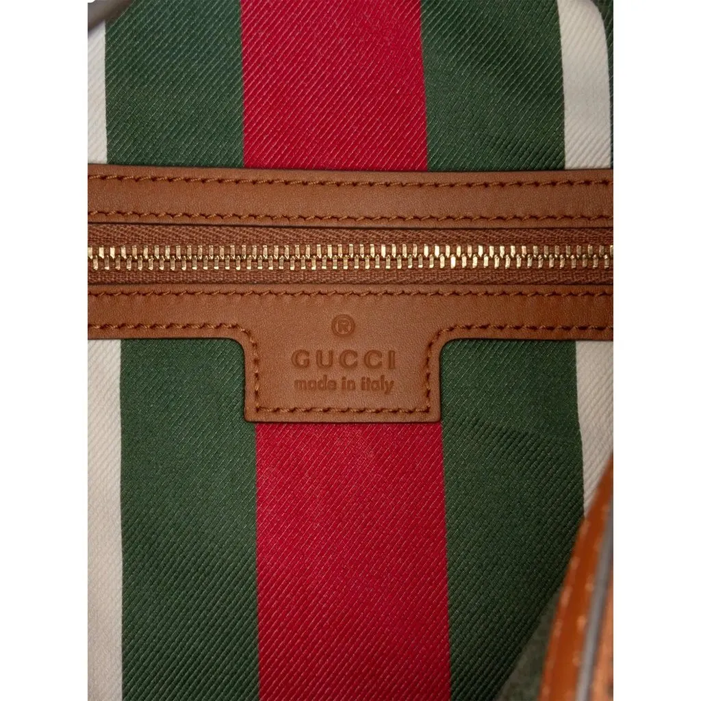 Gucci GG Supreme Emblem Medium Shoulder Bag Brown Beige Brown Canvas Never worn - Box View