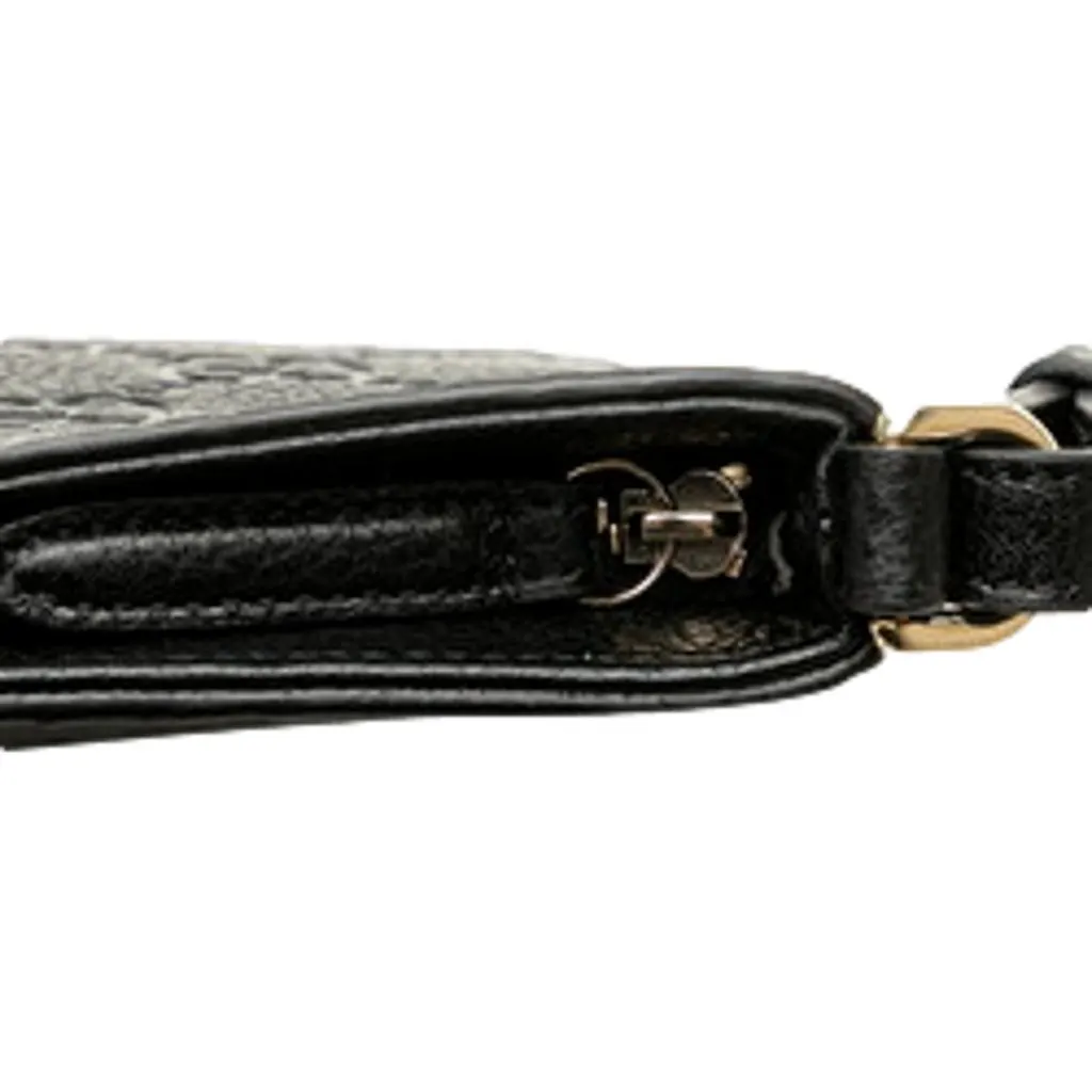 Gucci GG Emblem Black Leather Shoulder Bag Chain Strap Black Leather Never worn - Inside View
