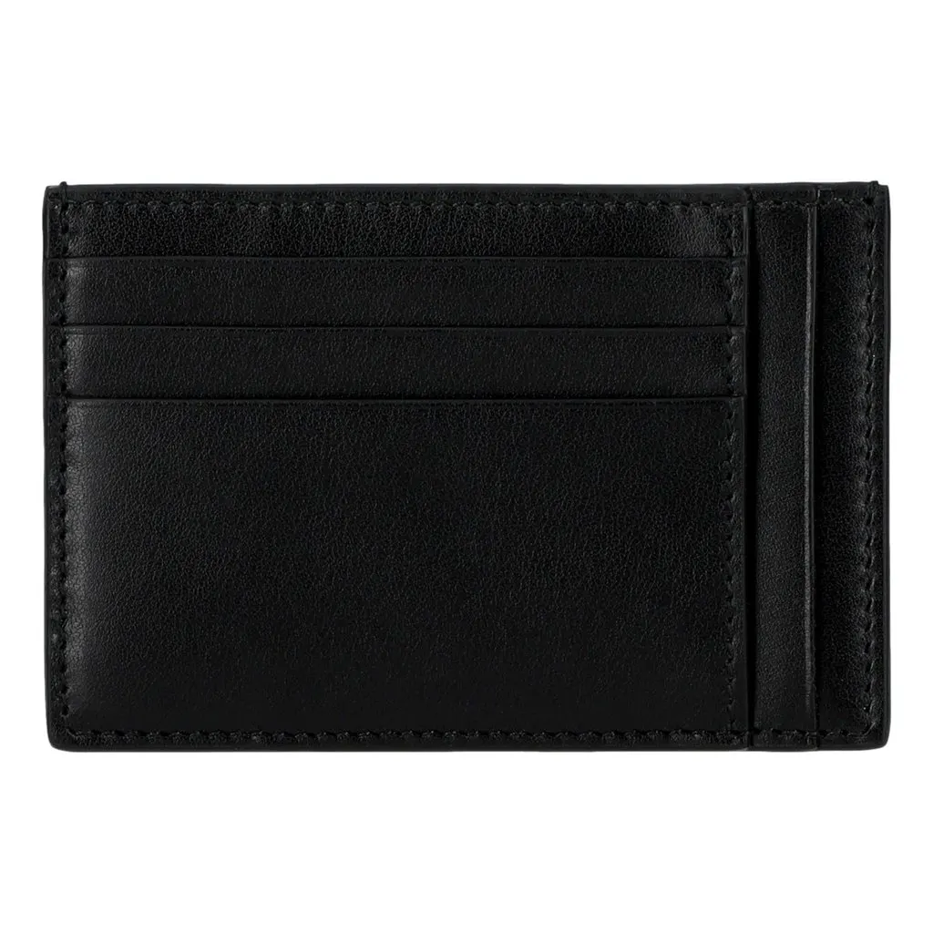 Gucci Jumbo GG Gray Leather Card Holder Wallet Embossed Logo Black Leather Never worn - Model View