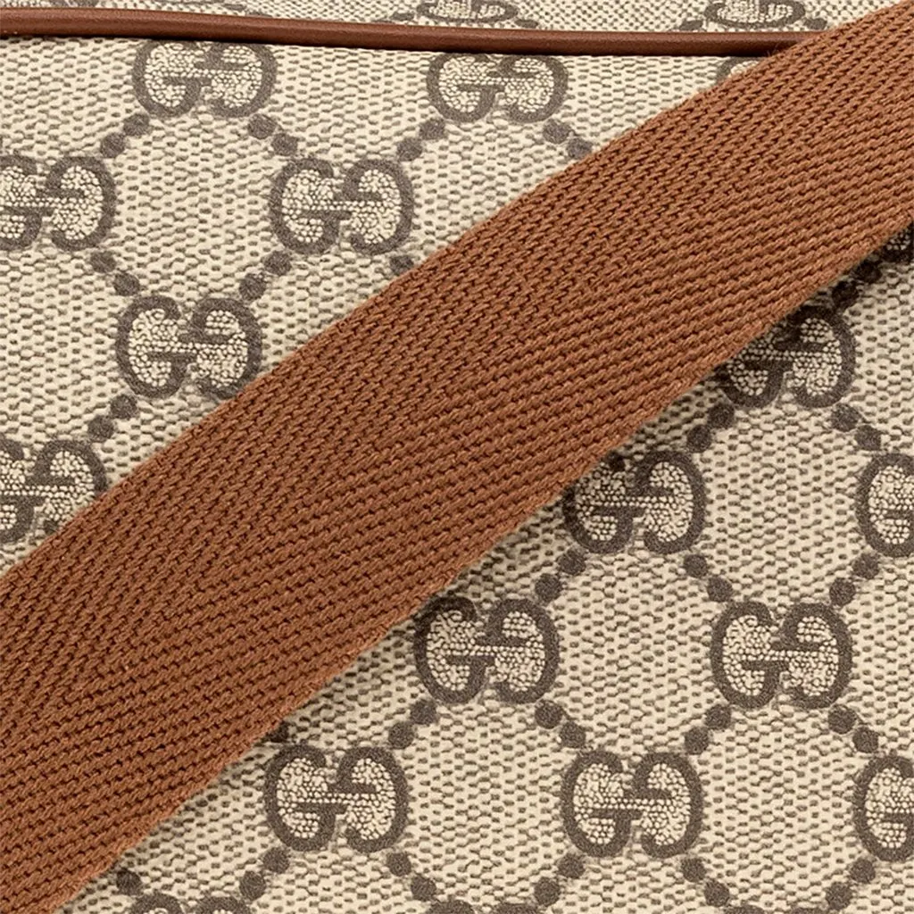 Gucci Gucci GG Supreme Canvas Brown Leather Camera Bag Crossbody Beige Leather Never worn - Box View