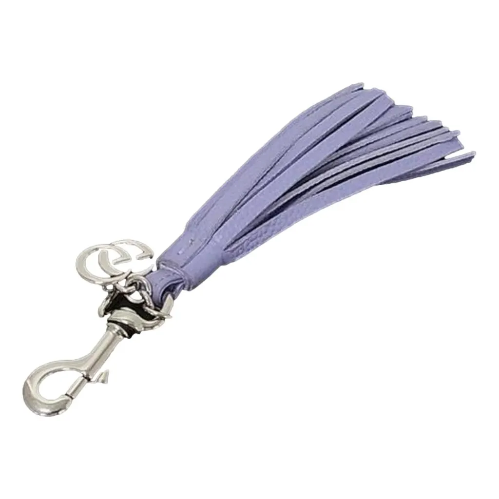 Gucci Lilac Purple Leather Tassel Keychain Charm Purple Leather Never worn - Back View