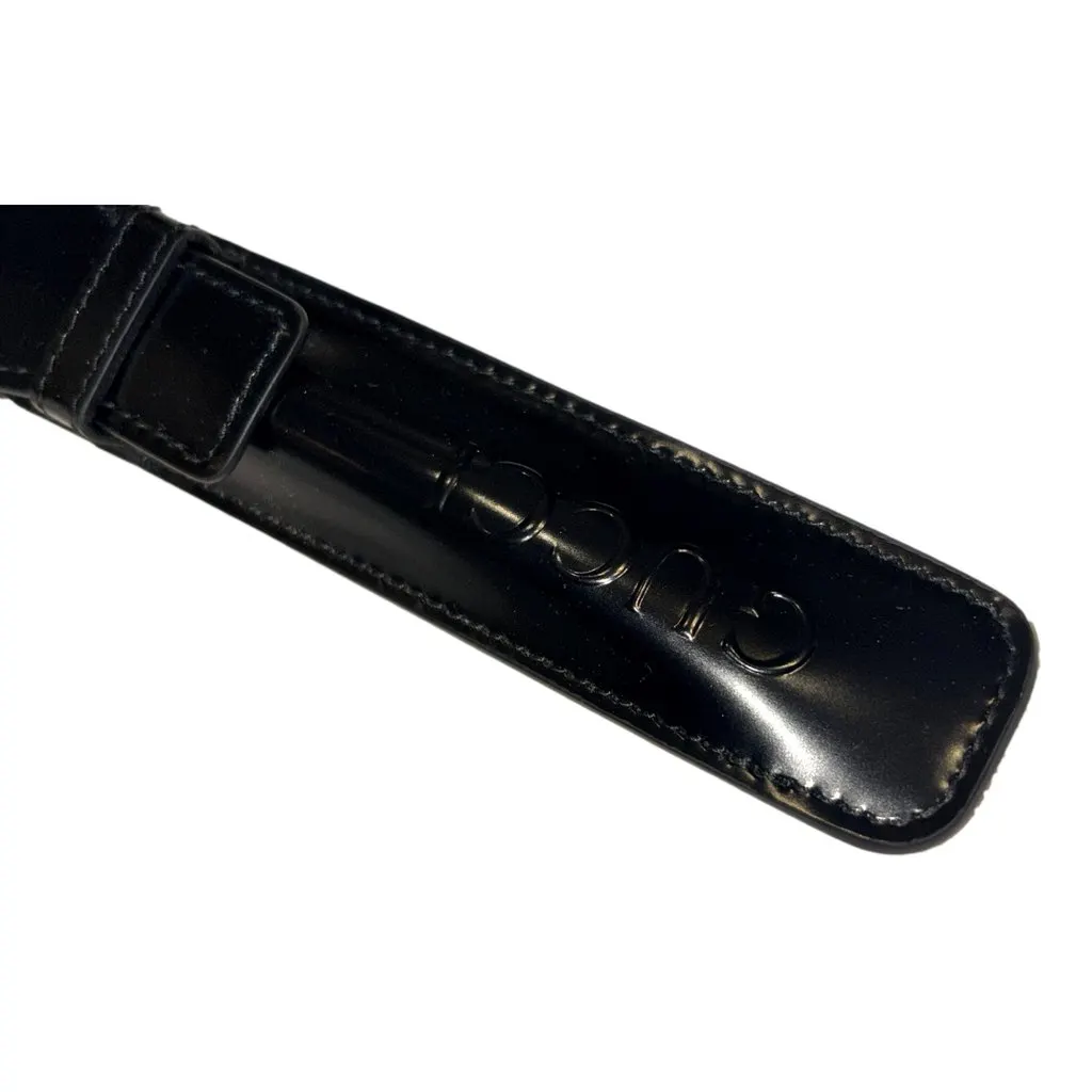 Gucci Black Patent Leather Apple Pencil Holder Keychain Black Leather Never worn - Back View