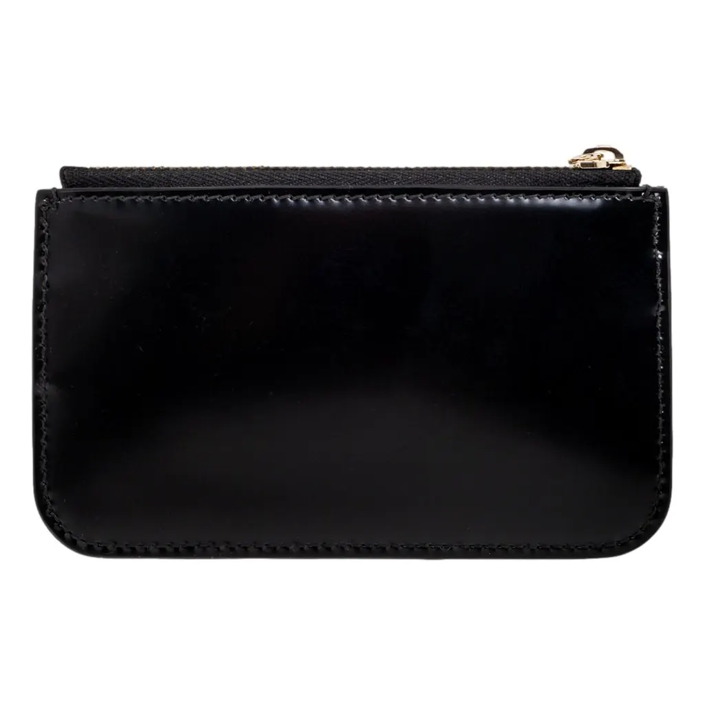 Gucci Bamboo Pull Zipper Black Patent Leather Card Case Wallet Black Leather Never worn - Back View
